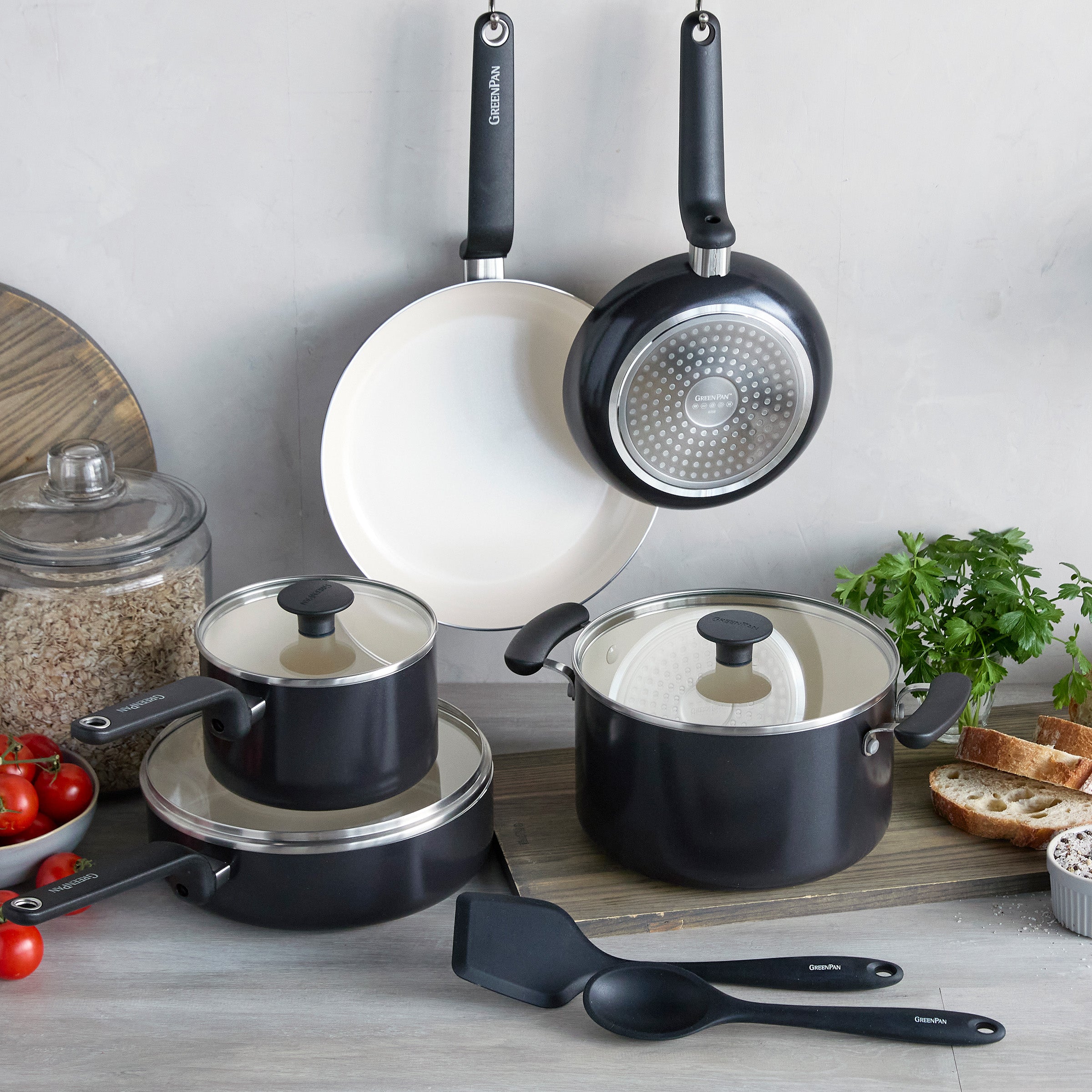 Rio Advanced Ceramic Nonstick 10-Piece Cookware Set | Black - Image 2