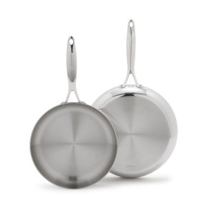 Valencia Pro Stainless Steel Uncoated 10 and 12 Frypan Set