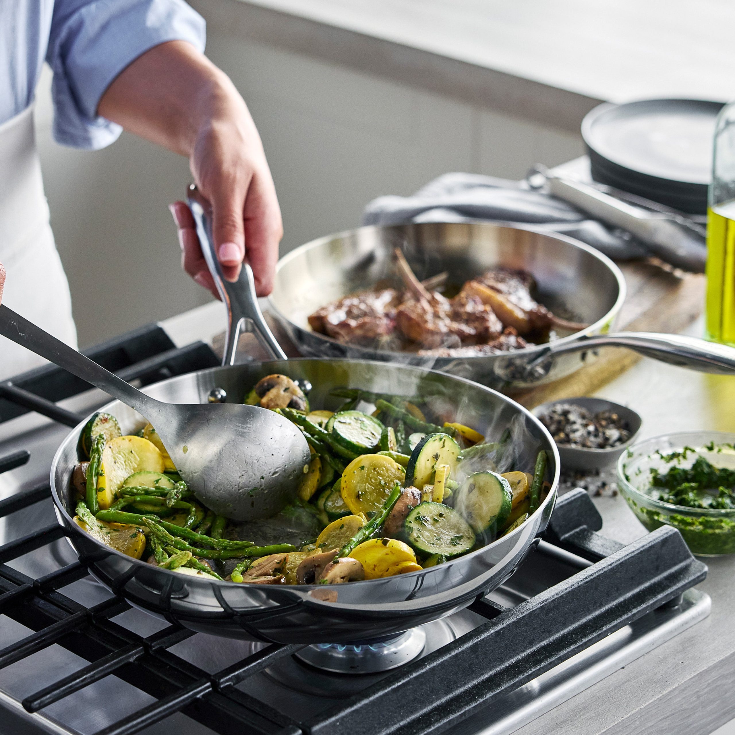 Valencia Pro Stainless Steel Uncoated 10-Piece Cookware Set - Image 3