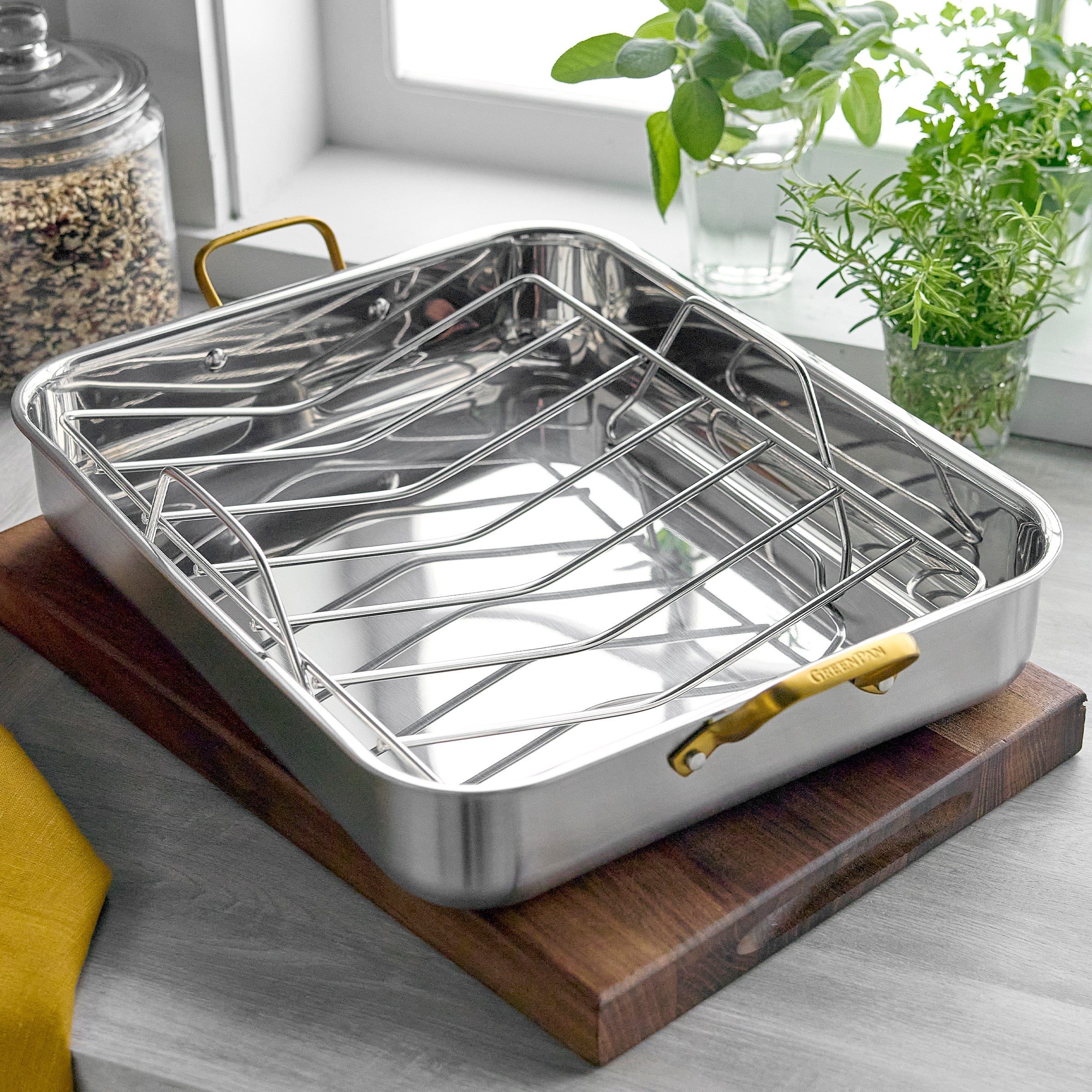 Reserve Stainless Steel 13 x 16 Roaster with Rack - Image 3