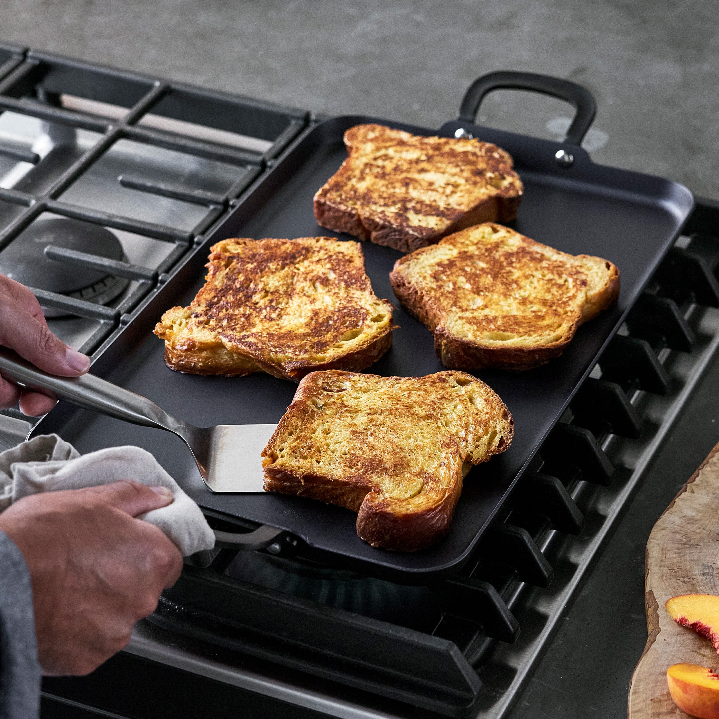 Bobby Flay by GreenPan 17 x 11 Carbon Steel Double Burner Griddle - Image 7
