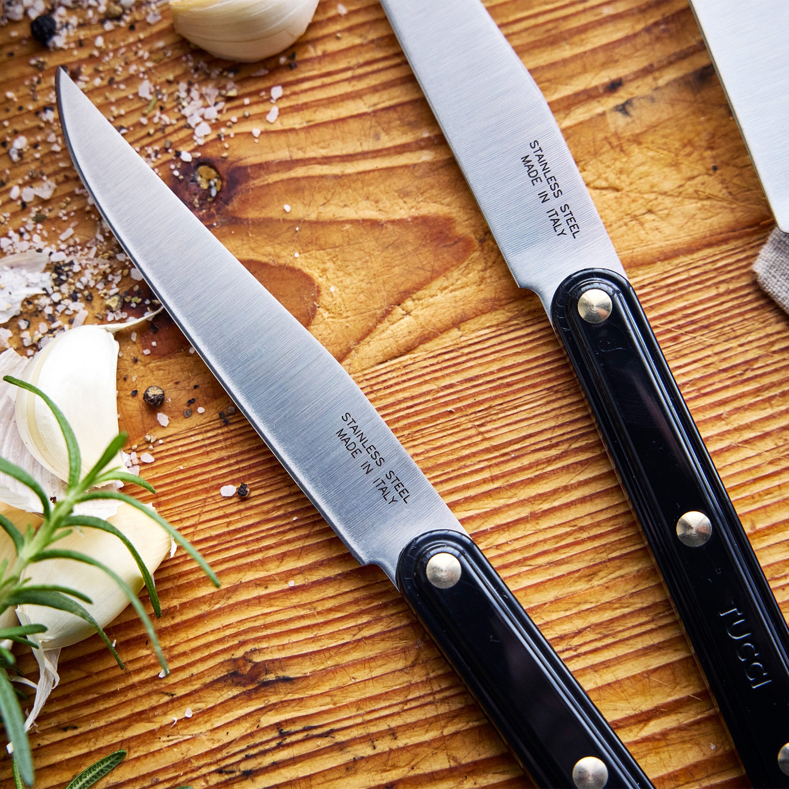 Stanley Tucci™ 6-Piece Steak Knife Set with Wood Tray | Milano Black - Image 8