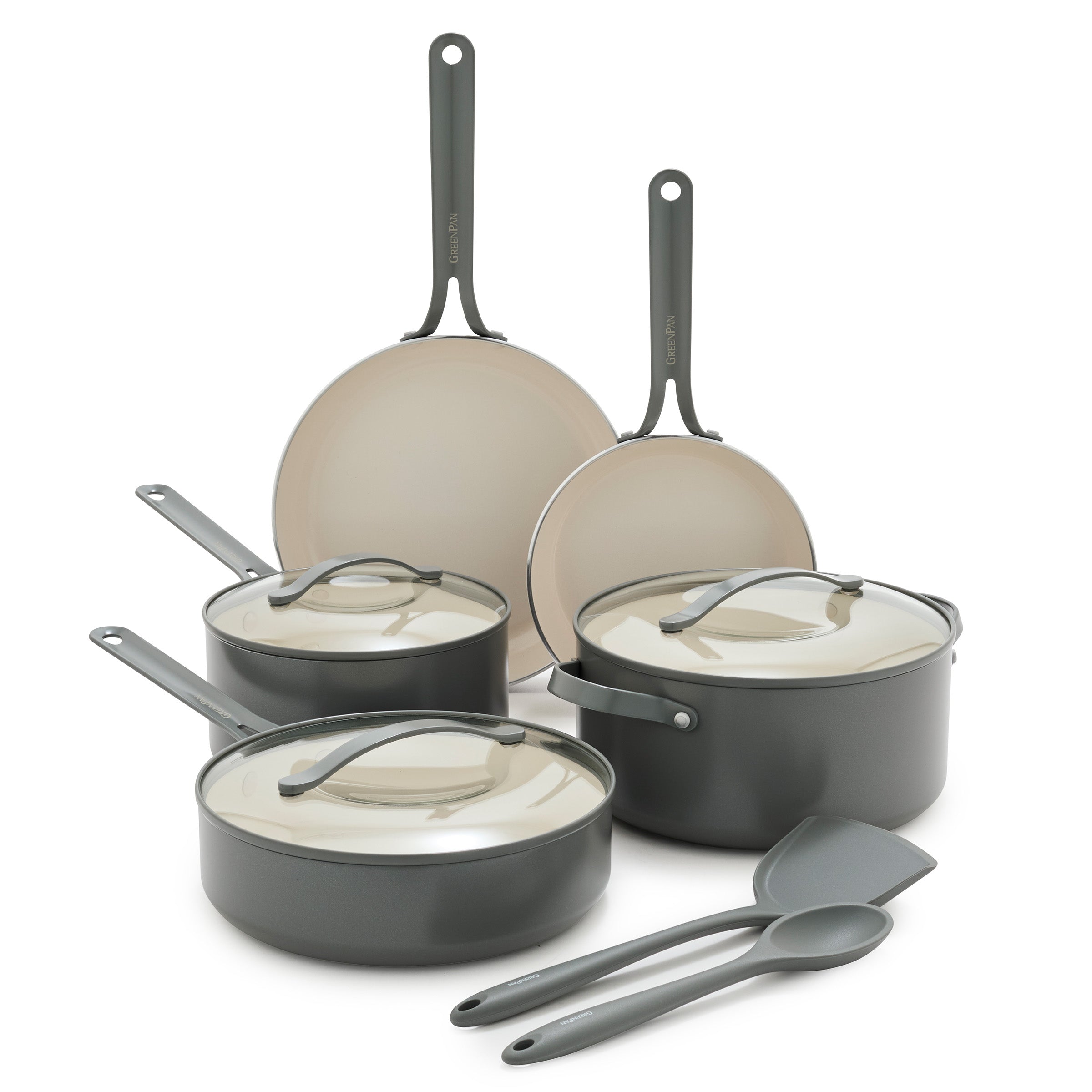 Nova Gallery Ceramic Nonstick 10-Piece Cookware Set | Gray
