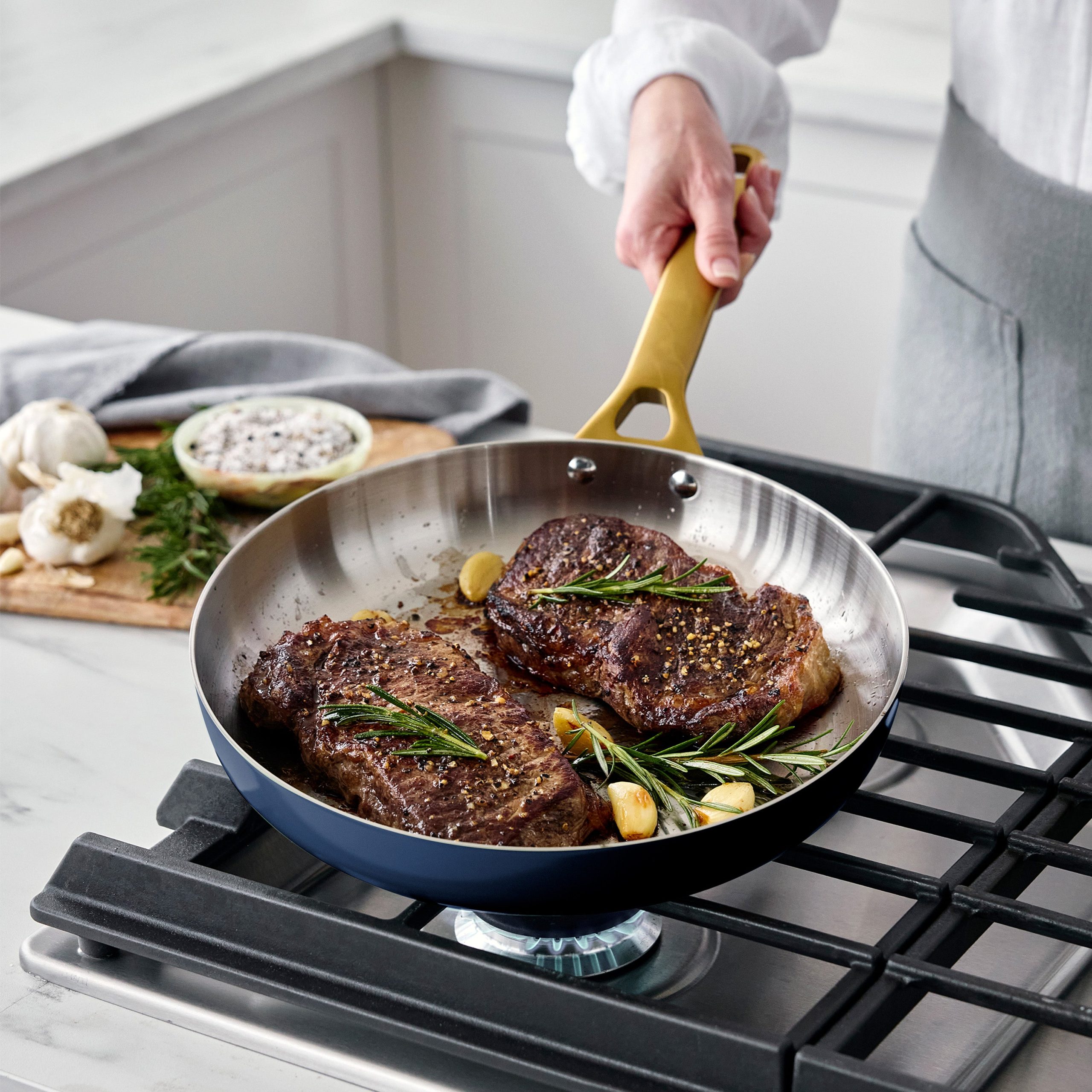 Reserve Pro Uncoated Stainless Steel 12-Piece Cookware Set | Twilight - Image 5