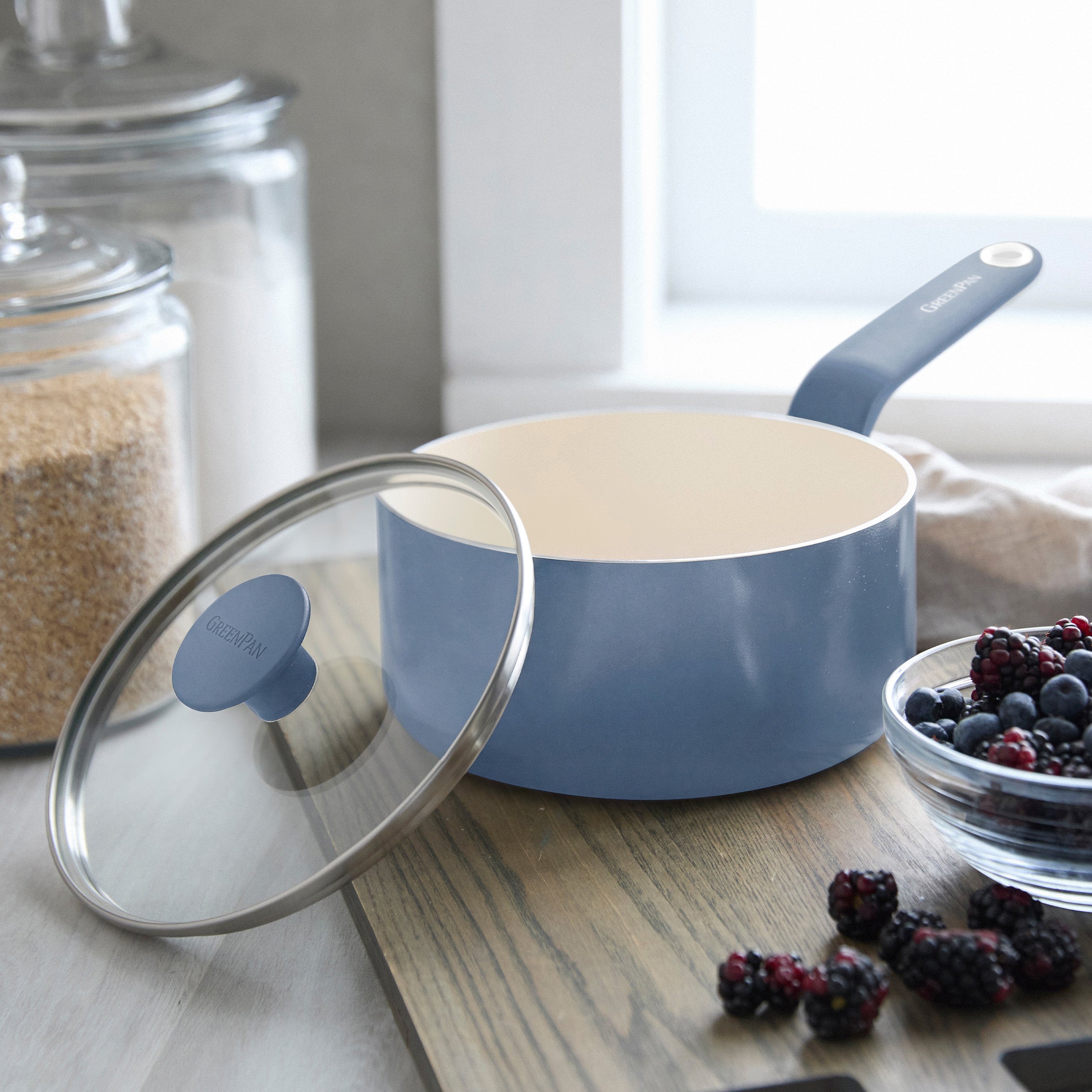 Rio Advanced Ceramic Nonstick 2-Quart Saucepan with Lid | Dutch Blue - Image 2