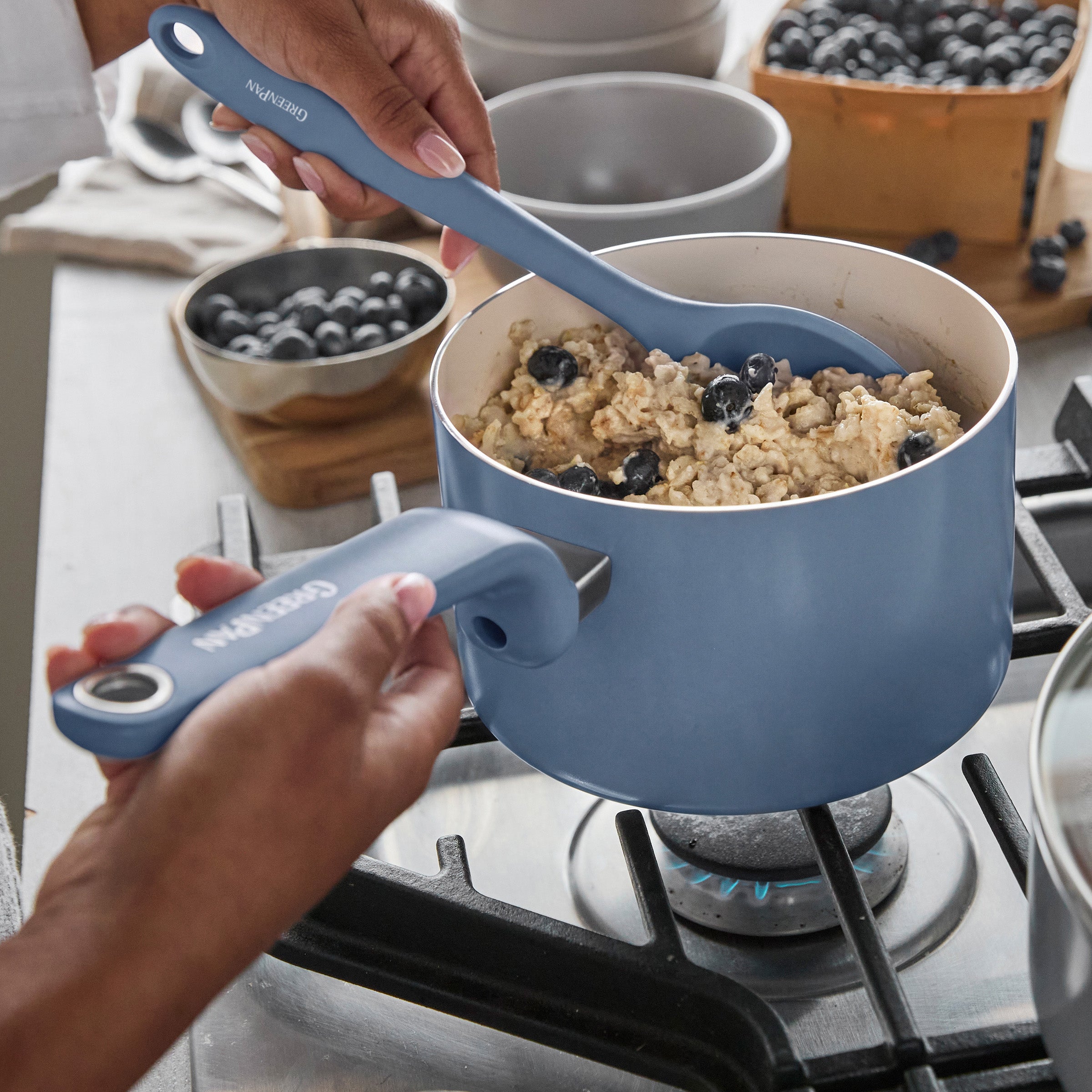 Rio Advanced Ceramic Nonstick 2-Quart Saucepan with Lid | Dutch Blue - Image 3