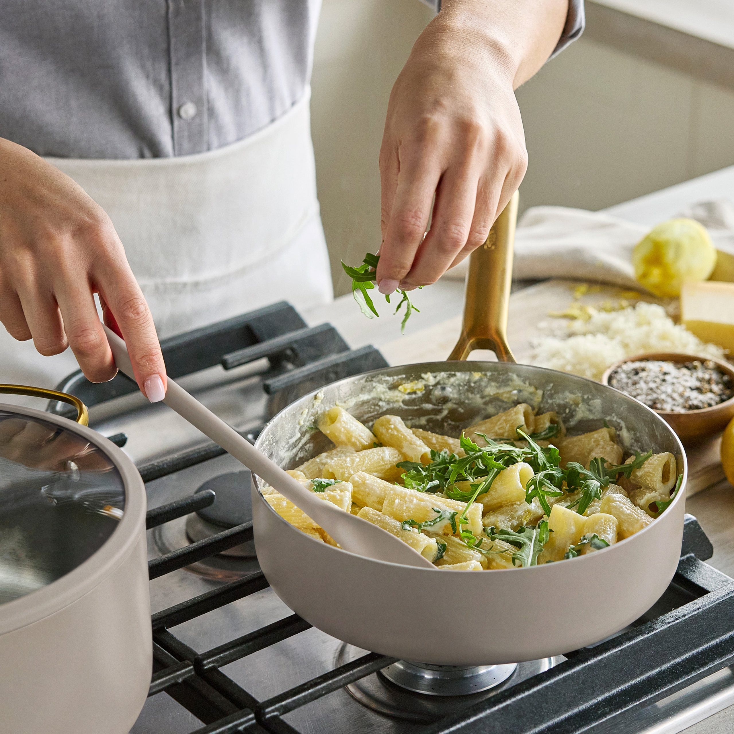 Reserve Pro Uncoated Stainless Steel 12-Piece Cookware Set | Macadamia - Image 4