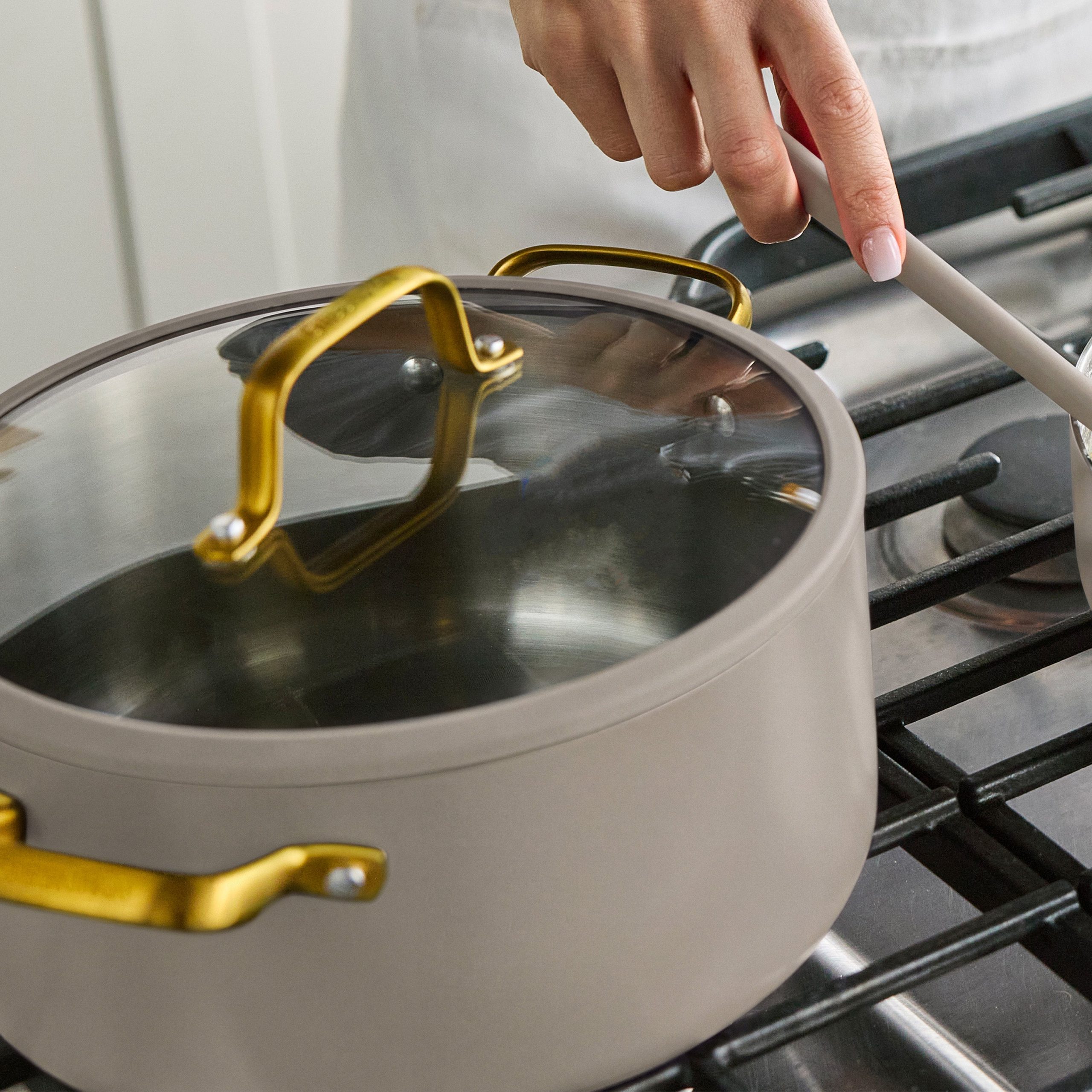 Reserve Pro Uncoated Stainless Steel 12-Piece Cookware Set | Macadamia - Image 8