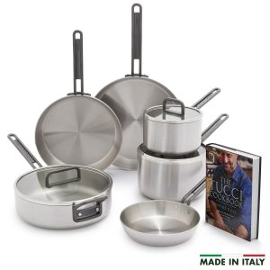 Stanley Tucci™ Uncoated Stainless Steel 9-Piece Cookware Set