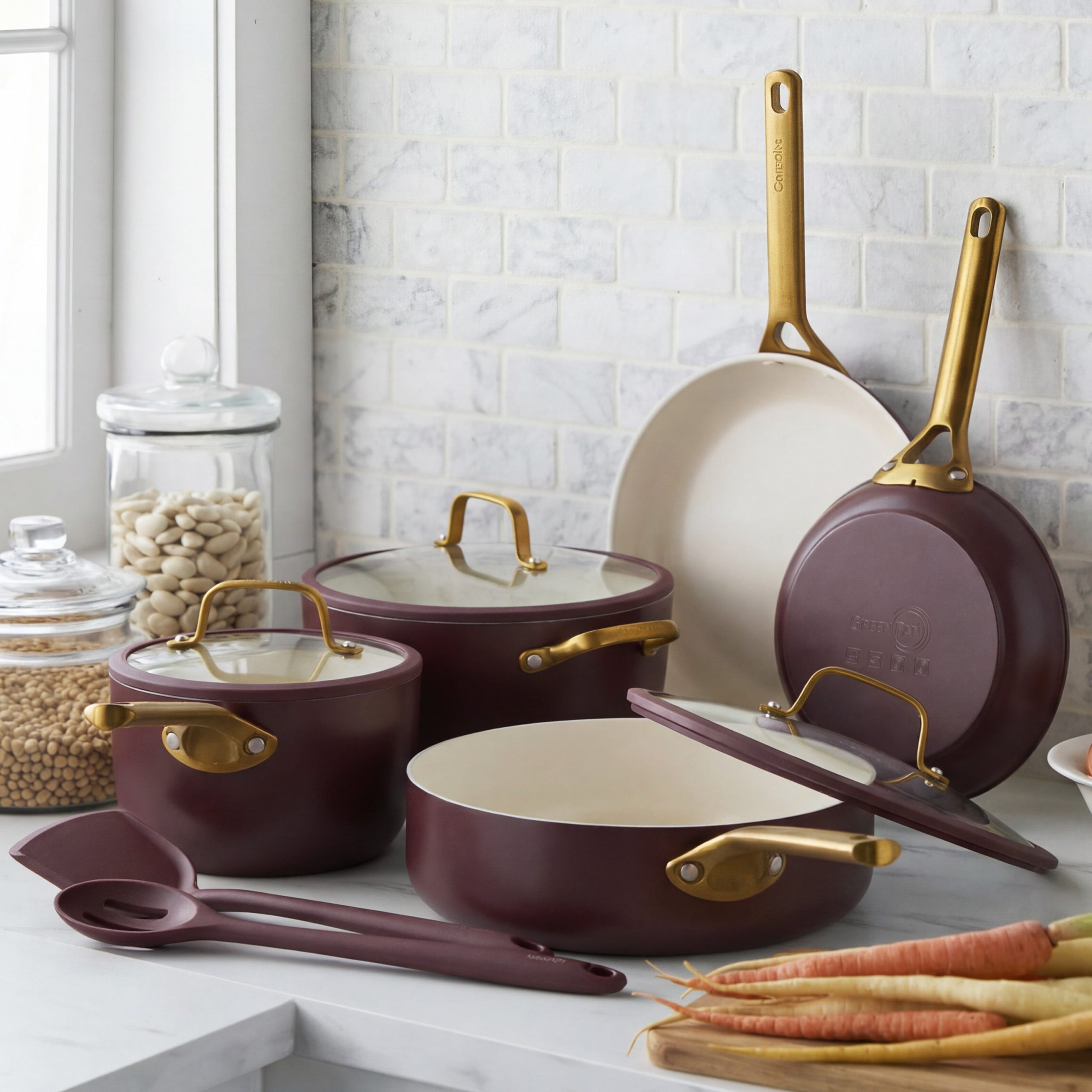 Reserve Pro Ceramic Nonstick 14-Piece Cookware Set | Bordeaux - Image 3