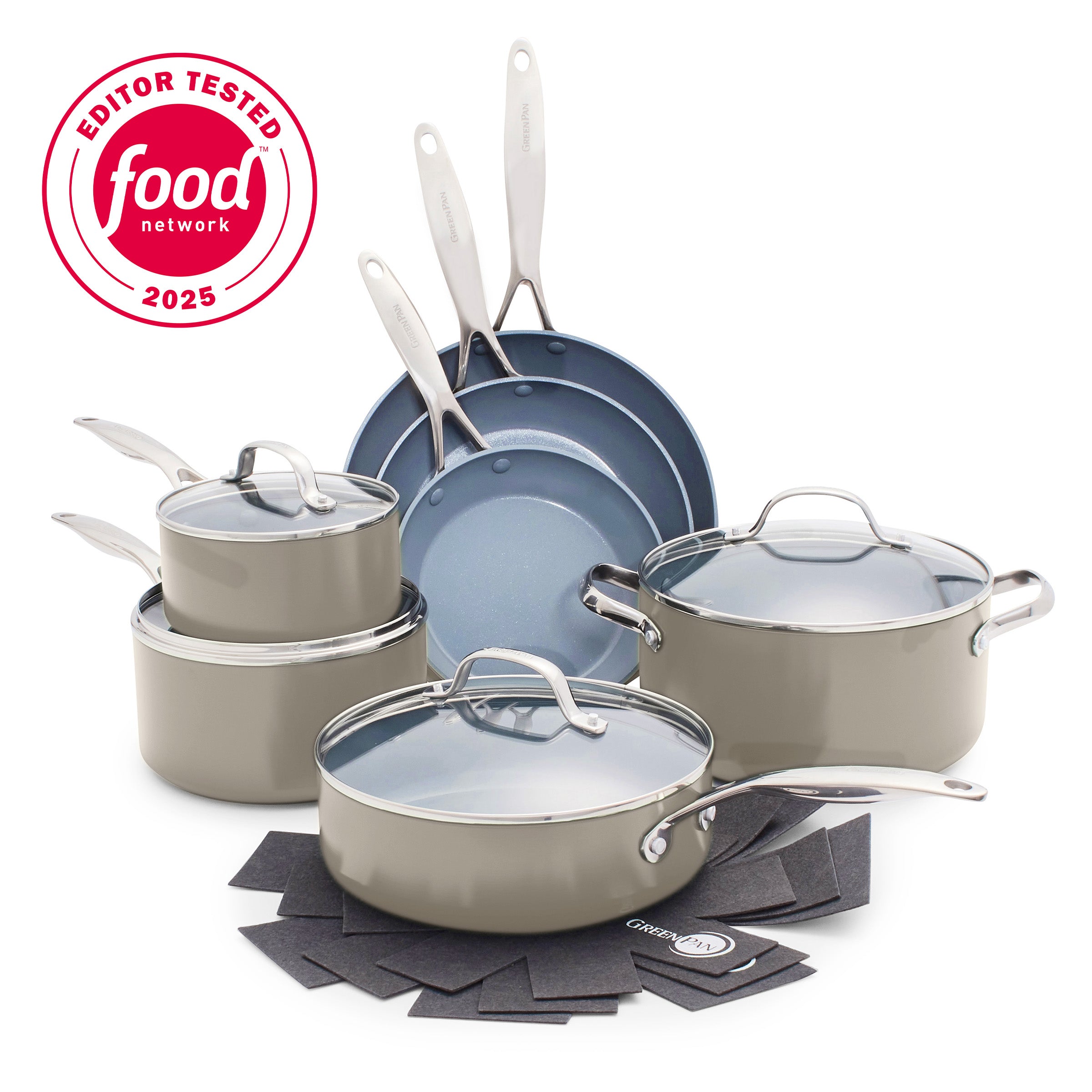 Valencia Pro Ceramic Nonstick 11-Piece Cookware Set | Taupe