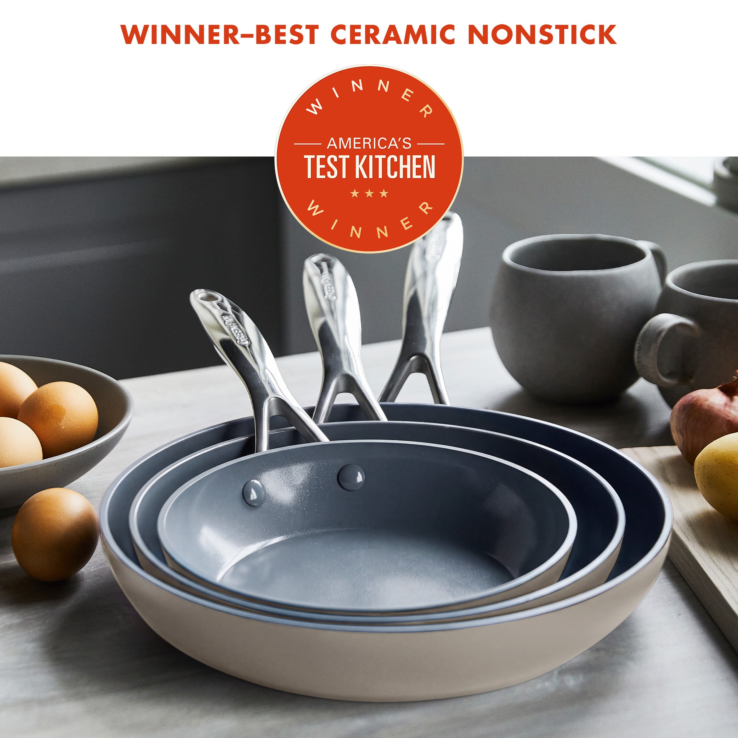Valencia Pro Ceramic Nonstick 11-Piece Cookware Set | Taupe - Image 3