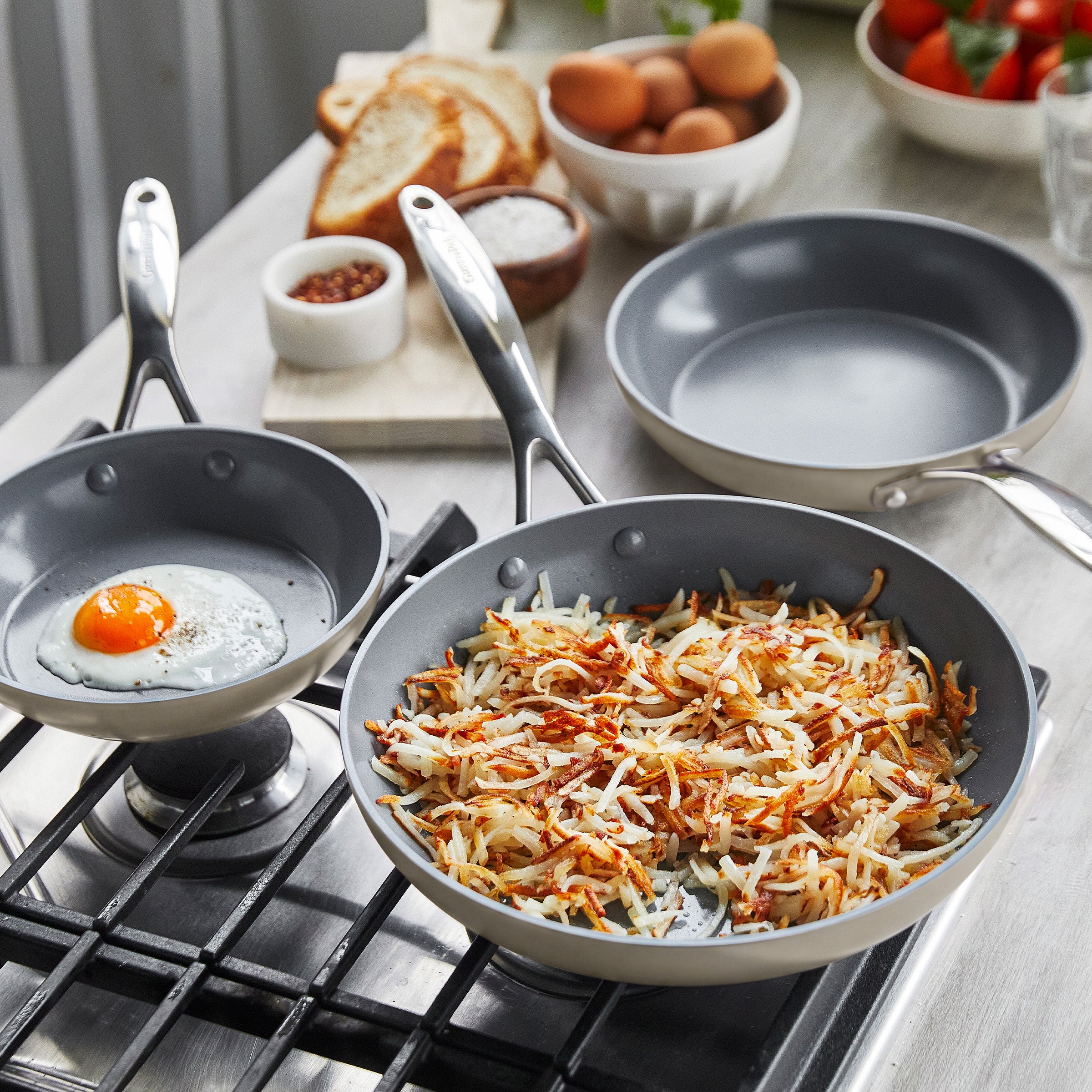 Valencia Pro Ceramic Nonstick 11-Piece Cookware Set | Taupe - Image 4