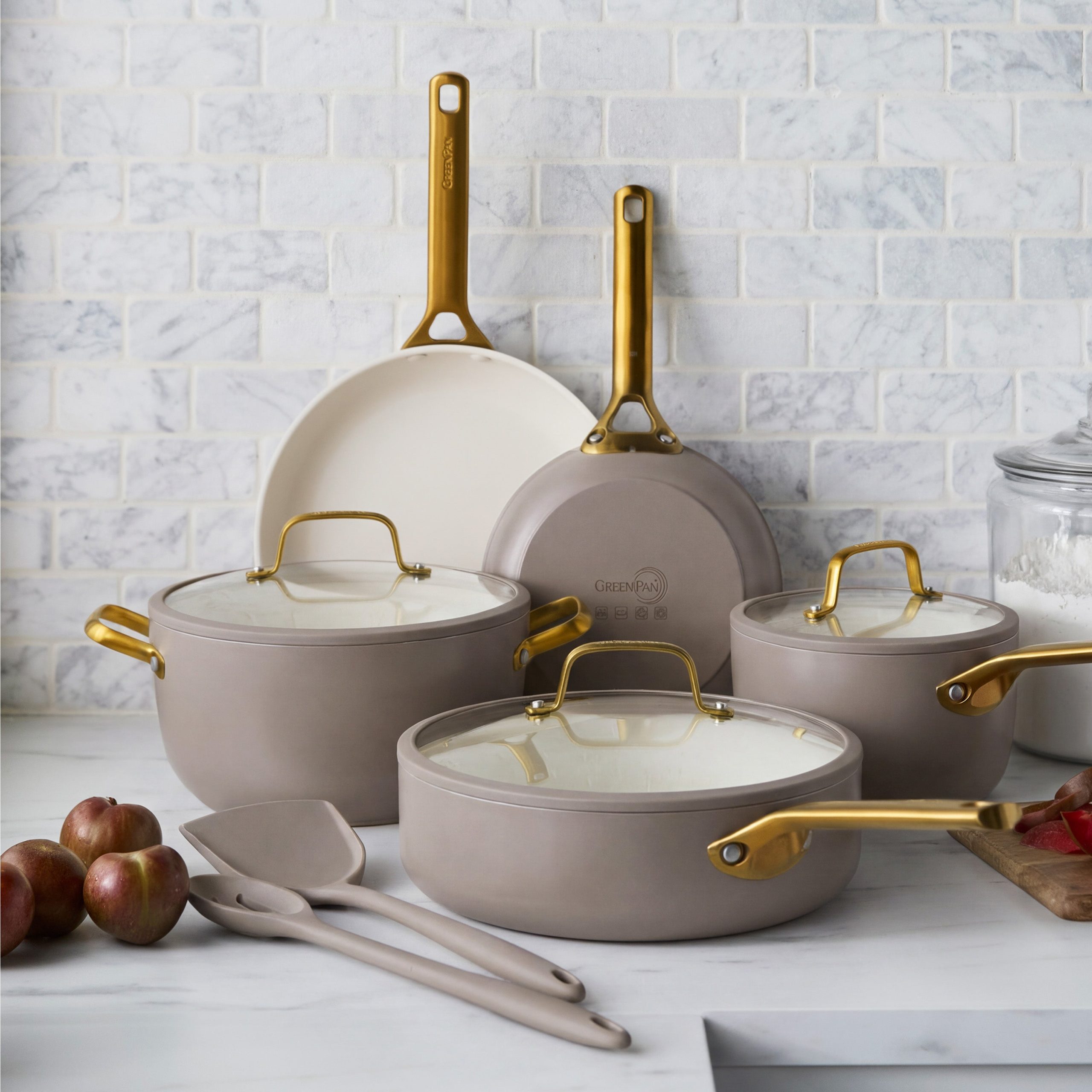 Reserve Pro Ceramic Nonstick 10-Piece Cookware Set | Latte - Image 3