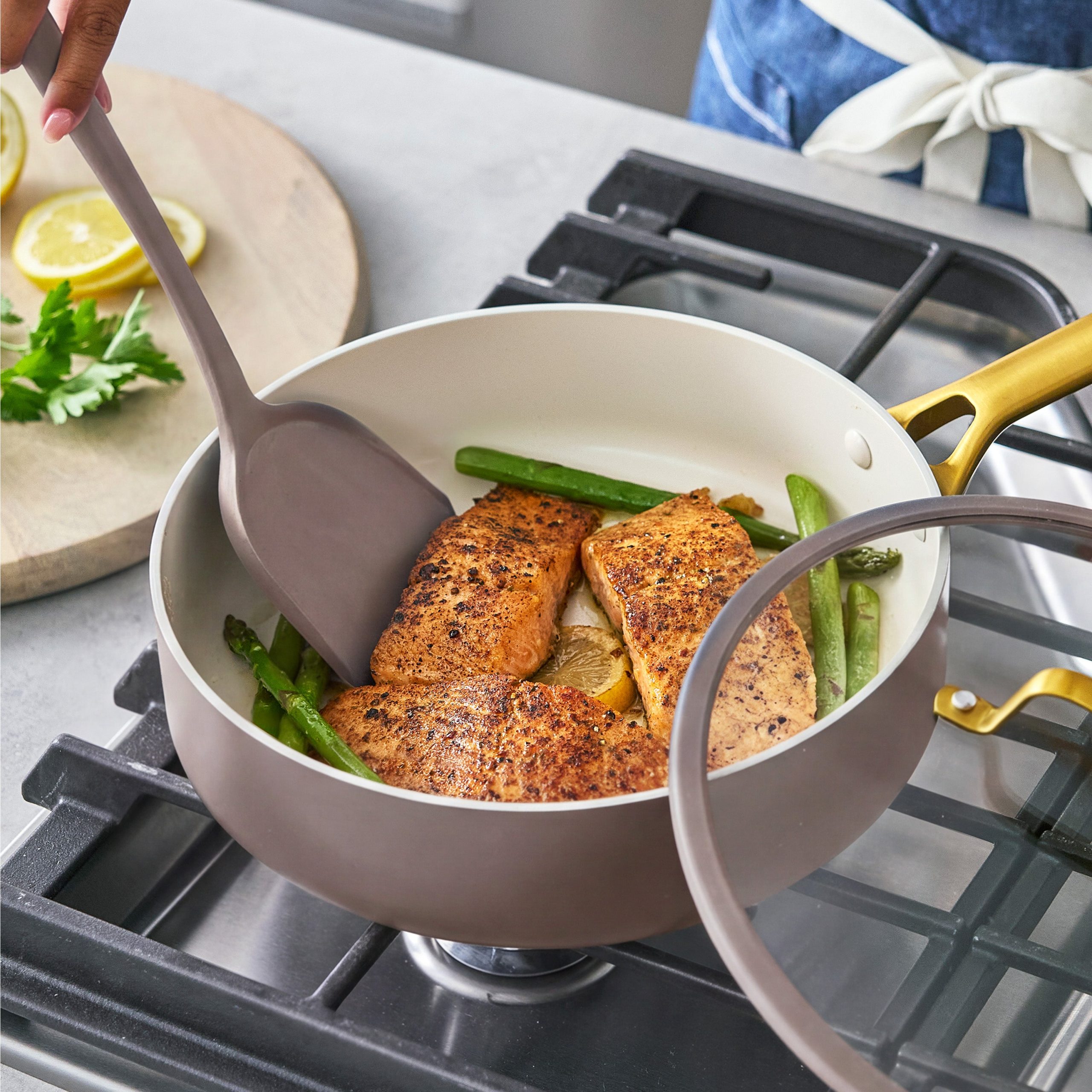 Reserve Pro Ceramic Nonstick 10-Piece Cookware Set | Latte - Image 6