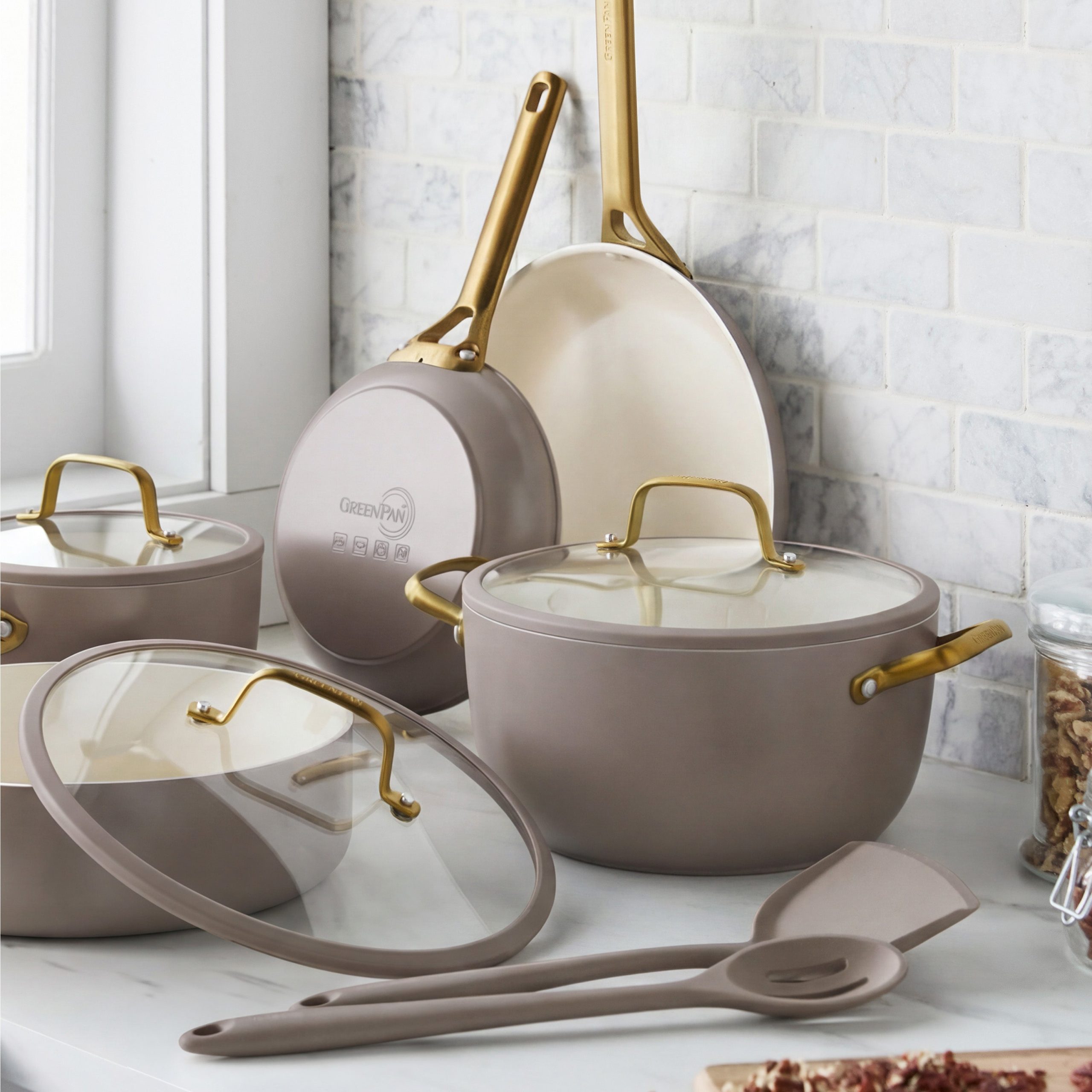 Reserve Pro Ceramic Nonstick 10-Piece Cookware Set | Latte - Image 9