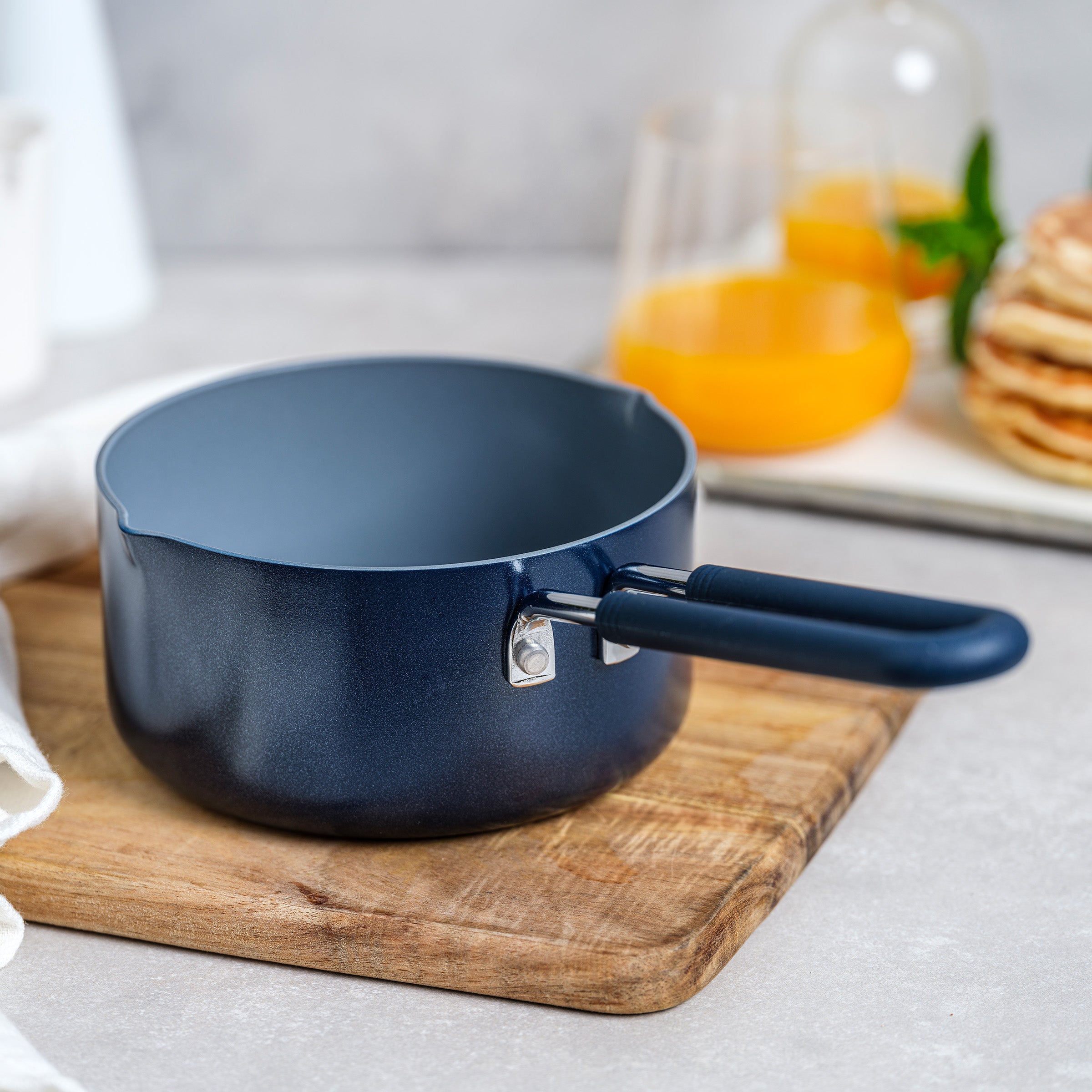 Mini Ceramic Nonstick 1-Quart Saucepan | Navy - Image 2