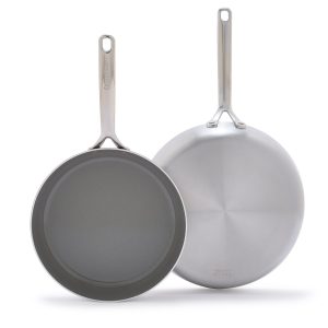 GP5 Stainless Steel 10 and 12 Frypan Set | Mirror Handles