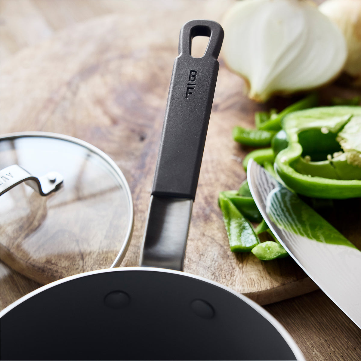 Bobby Flay by GreenPan Professional Ceramic Nonstick 2.53-Quart Saucepan with Lid | Black - Image 7