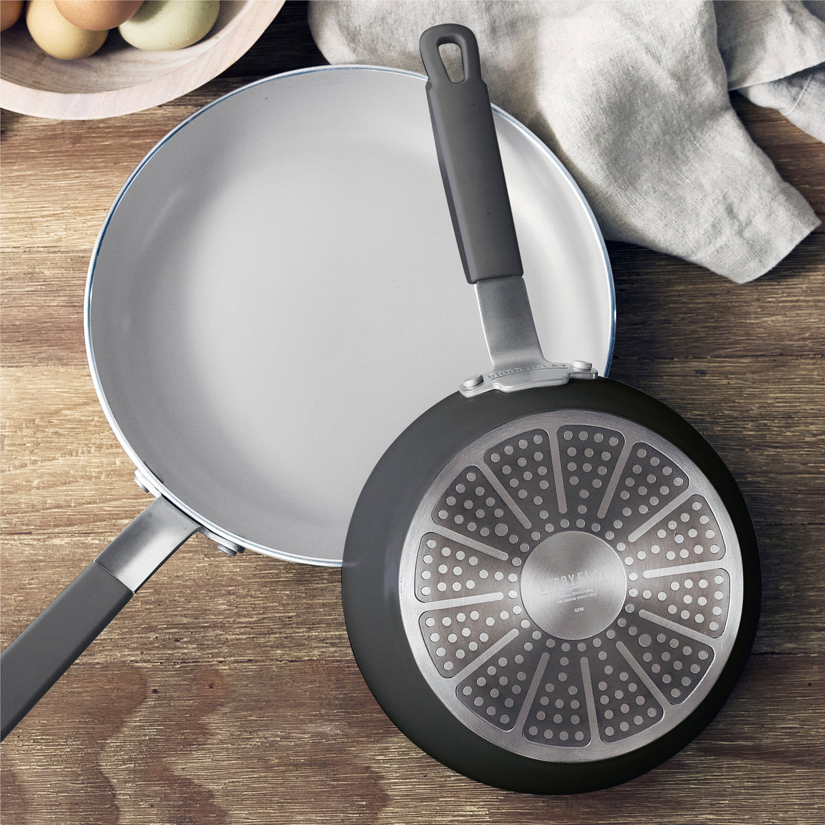 Bobby Flay by GreenPan Professional Ceramic Nonstick 8 and 10 Frypan Set | Graphite - Image 6