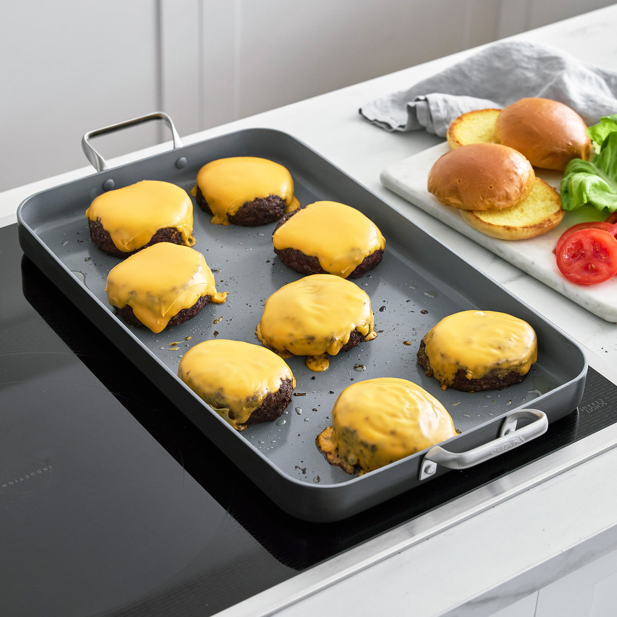 Valencia Pro Ceramic Nonstick 18 x 11 Double Burner Griddle - Image 2