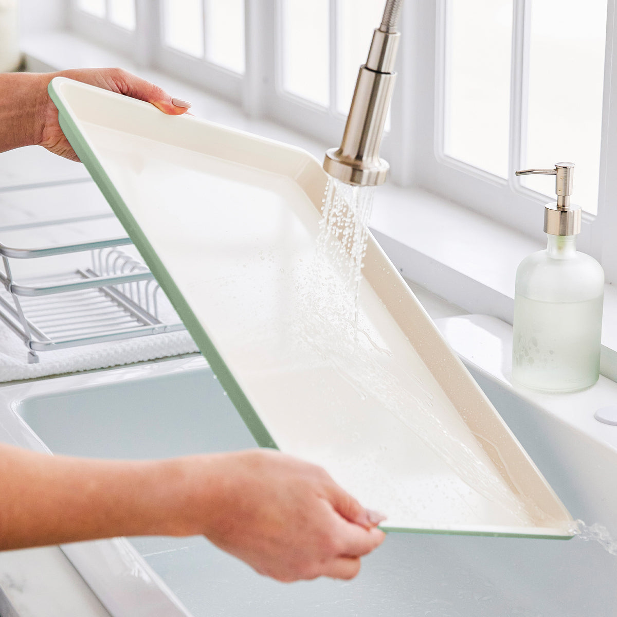 GreenLife Ceramic Nonstick 18 x 13 Cookie Sheet | Sage Green - Image 8