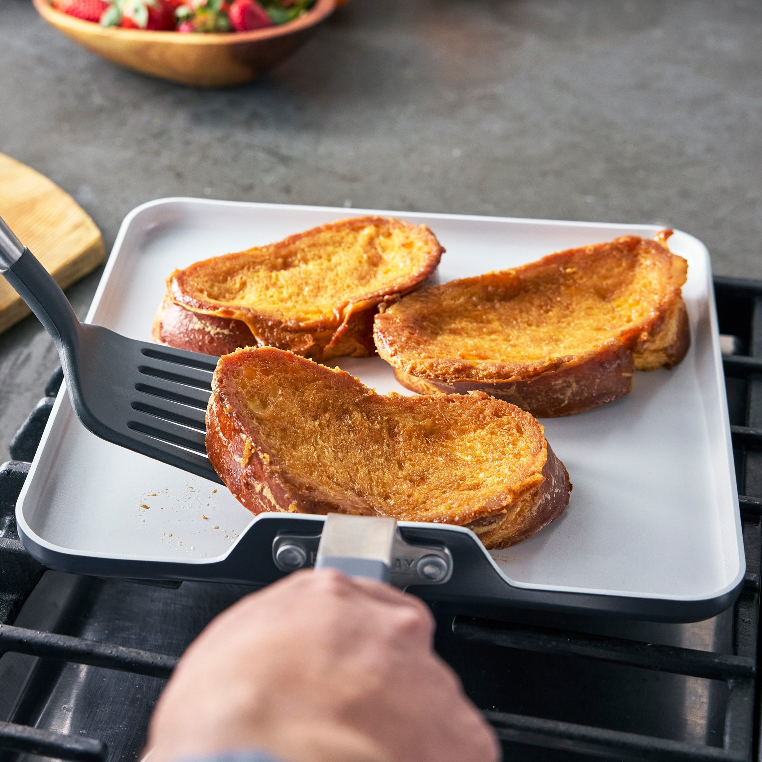 Bobby Flay by GreenPan Professional Ceramic Nonstick 11 Square Griddle | Graphite - Image 5