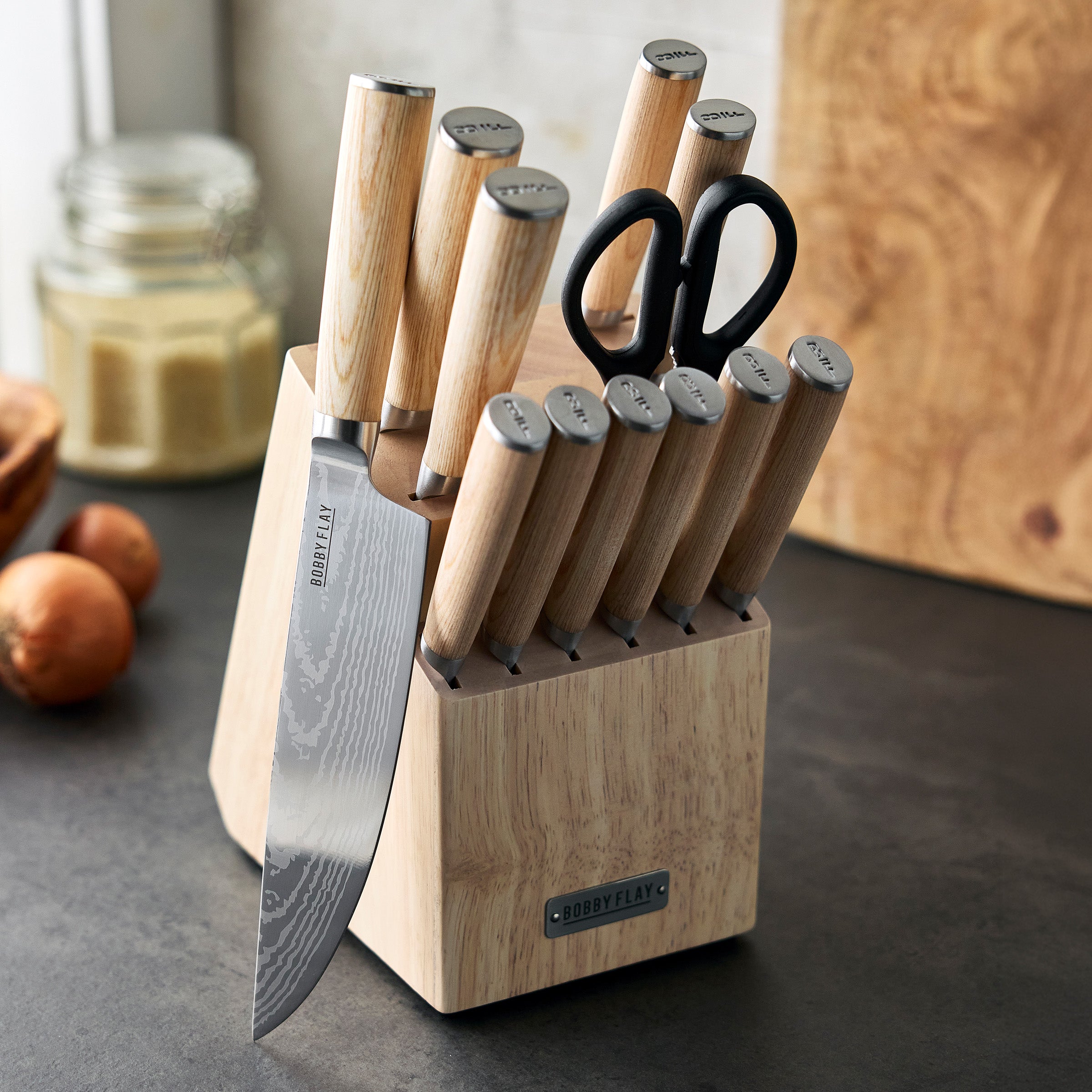 Bobby Flay by GreenPan Light Pakka Wood 13-Piece Knife Block Set - Image 3